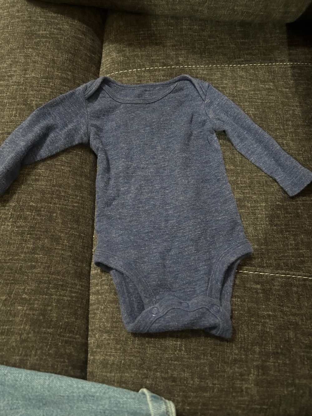 Classic Navy Long-Sleeve Baby One-Piece
